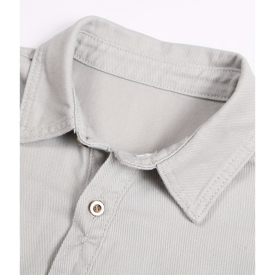 Men's Casual Cotton Long Sleeve Jacket Shirt With Pockets