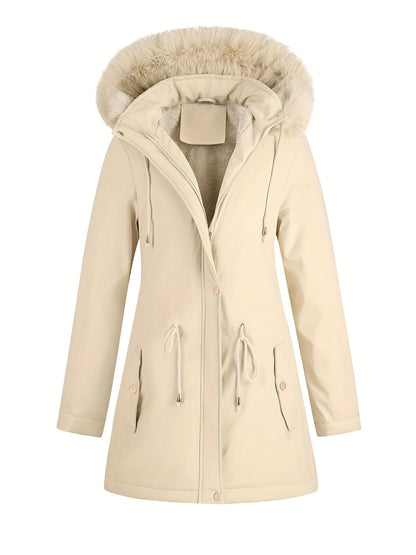 Women's Winter Casual Warm Long Sleeve  Hooded Jacket