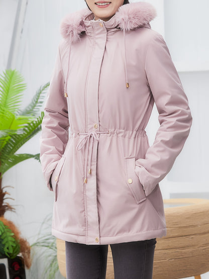 Women's Winter Casual Warm Long Sleeve  Hooded Jacket