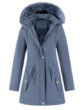 Women's Winter Casual Warm Long Sleeve  Hooded Jacket