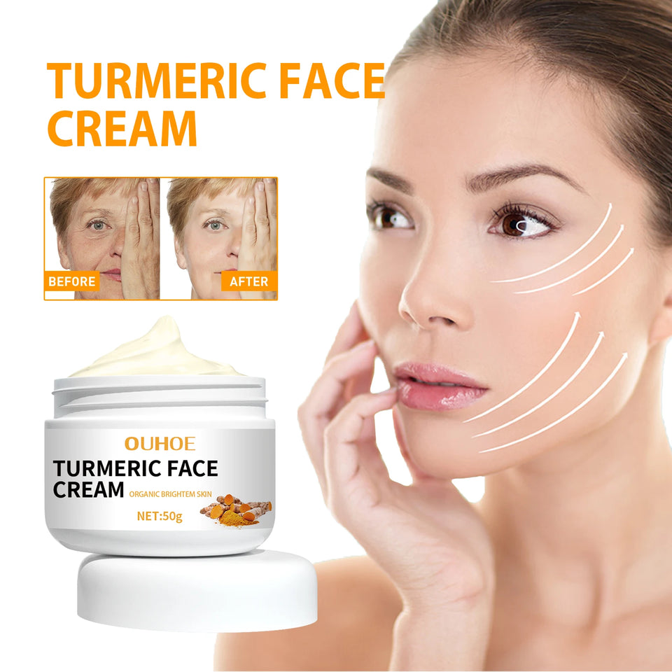 Turmeric Face Cream Remove Melanin Brighten Skin Natural Enhance Whitening Ability Anti-aging Anti-acne Repair Face Care Cream