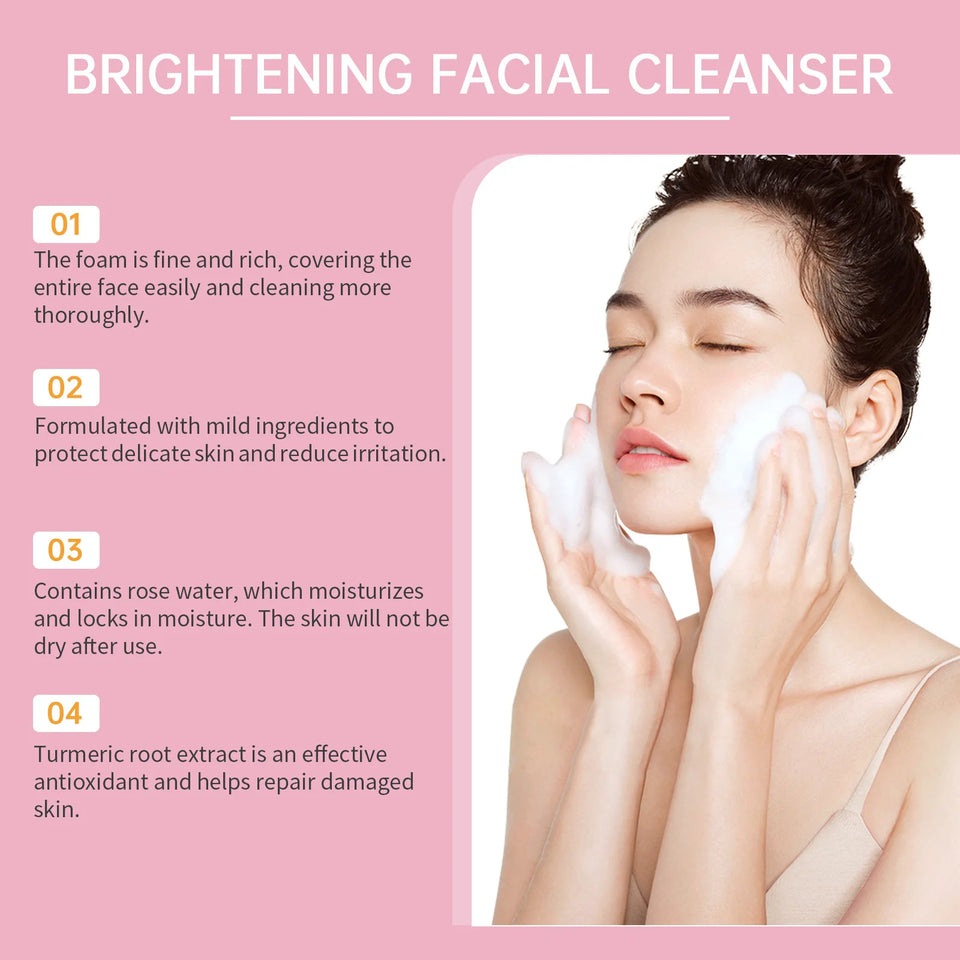 Jaysuing 100ml Kojic Acid Turmeric Cleanser Anti Acne Oil Control Blackhead Remover Shrink Pores Facial Exfoliating Cleanser