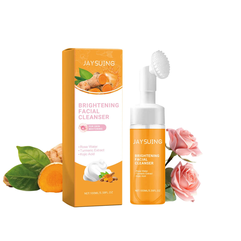 Jaysuing 100ml Kojic Acid Turmeric Cleanser Anti Acne Oil Control Blackhead Remover Shrink Pores Facial Exfoliating Cleanser