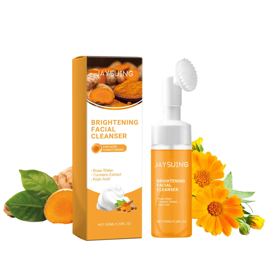 Jaysuing 100ml Kojic Acid Turmeric Cleanser Anti Acne Oil Control Blackhead Remover Shrink Pores Facial Exfoliating Cleanser