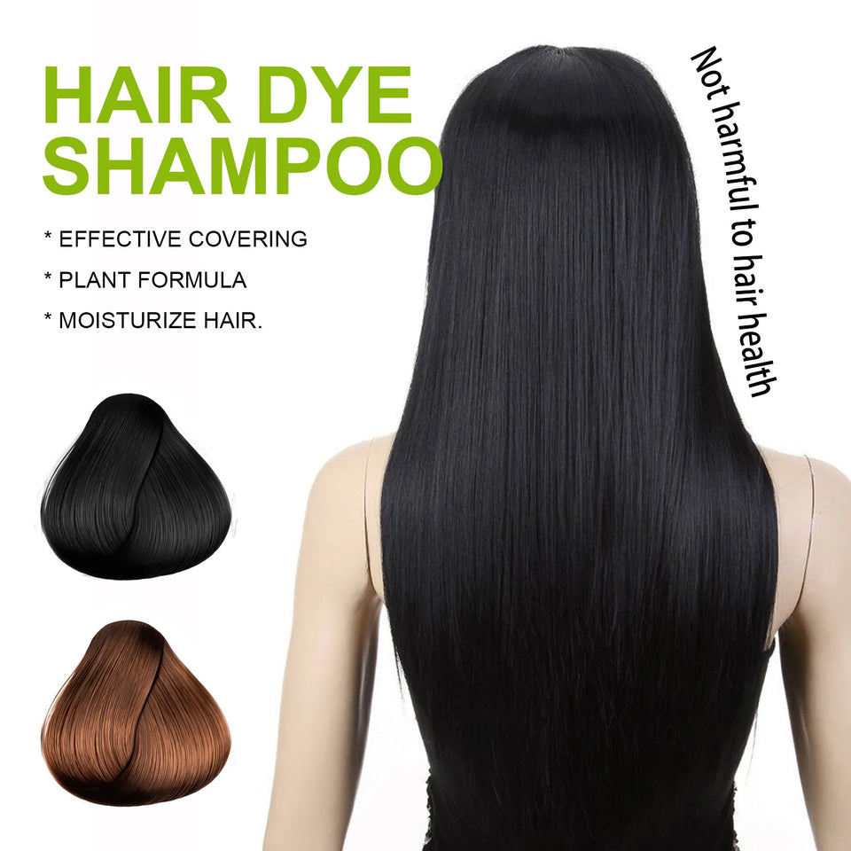 Hoegoa 100ml Bubble Hair Dye Shampoo Covering Gray White Natural Black Brown Moisture Nourish Styling Bubble Hair Color Shampoo