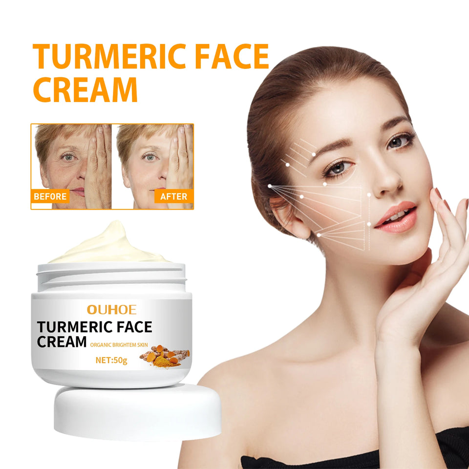 Turmeric Face Cream Remove Melanin Brighten Skin Natural Enhance Whitening Ability Anti-aging Anti-acne Repair Face Care Cream