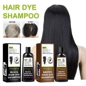 Hoegoa 100ml Bubble Hair Dye Shampoo Covering Gray White Natural Black Brown Moisture Nourish Styling Bubble Hair Color Shampoo