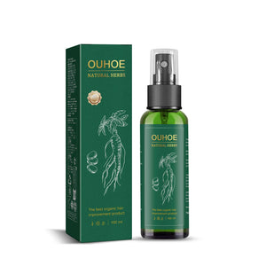 Ouhoe 100ml Ginseng Hair Growth Spray Moisturize Nourish Scalp Strengthen Roots Repair Dry Frizzy Hair Oil Anti Hair Loss Spray