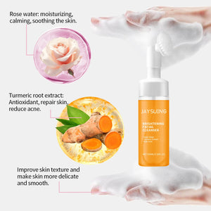 Jaysuing 100ml Kojic Acid Turmeric Cleanser Anti Acne Oil Control Blackhead Remover Shrink Pores Facial Exfoliating Cleanser