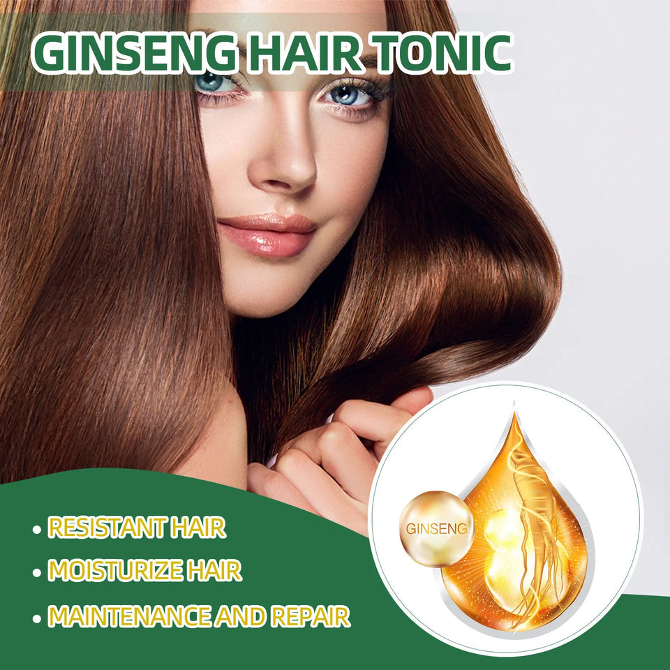 Ouhoe 100ml Ginseng Hair Growth Spray Moisturize Nourish Scalp Strengthen Roots Repair Dry Frizzy Hair Oil Anti Hair Loss Spray