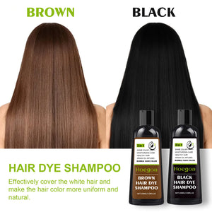 Hoegoa 100ml Bubble Hair Dye Shampoo Covering Gray White Natural Black Brown Moisture Nourish Styling Bubble Hair Color Shampoo