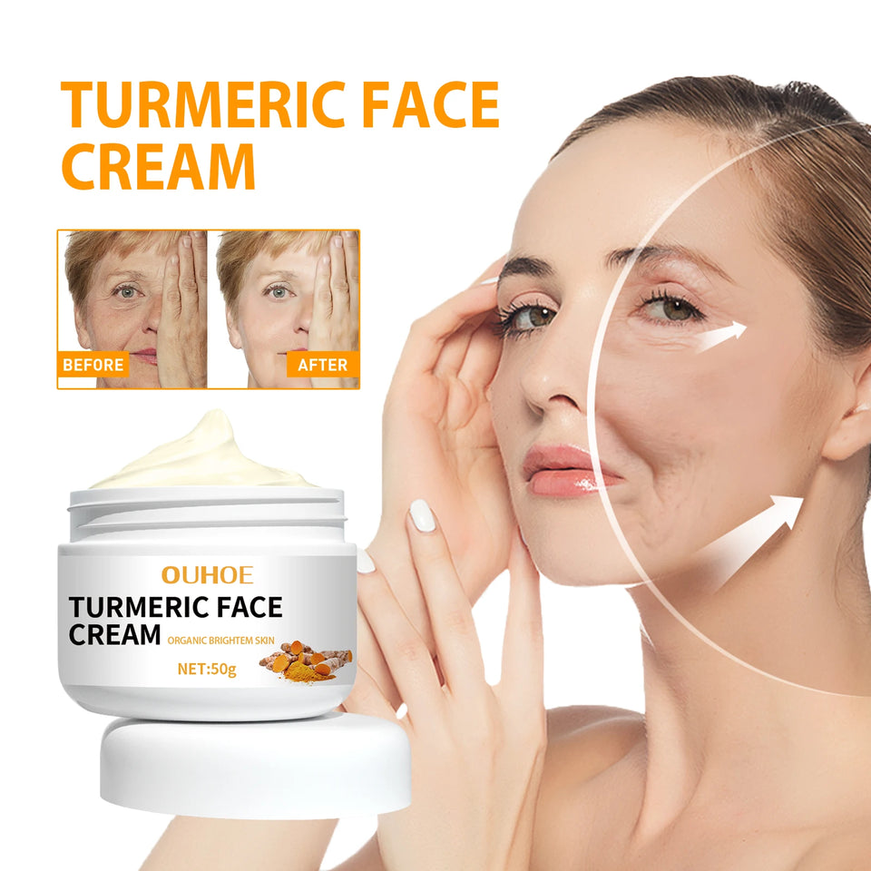 Turmeric Face Cream Remove Melanin Brighten Skin Natural Enhance Whitening Ability Anti-aging Anti-acne Repair Face Care Cream