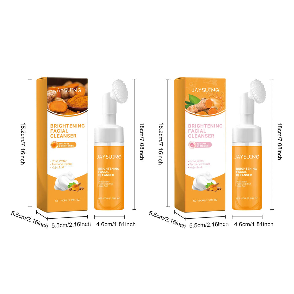 Jaysuing 100ml Kojic Acid Turmeric Cleanser Anti Acne Oil Control Blackhead Remover Shrink Pores Facial Exfoliating Cleanser
