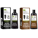 Hoegoa 100ml Bubble Hair Dye Shampoo Covering Gray White Natural Black Brown Moisture Nourish Styling Bubble Hair Color Shampoo