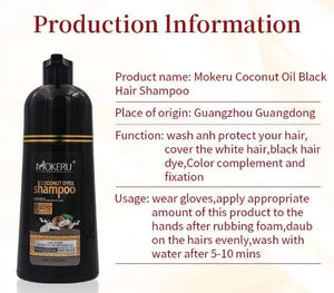 500ml Coconut Dye Shampoo Oil Essence Hair Color Shampoo Instant Hair Dye Shampoo Covering Gray Hair Permanent Moisturizing Hair