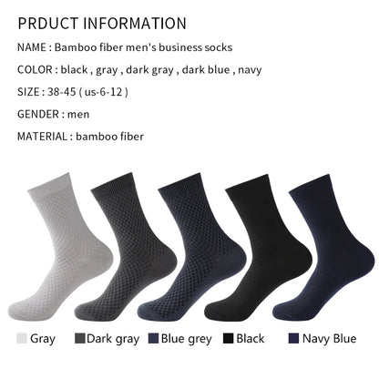 High Quality 10Pair /Lot Men's  Bamboo Fiber Socks Compression Long Socks