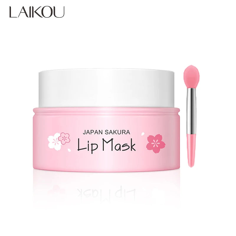 8g LAIKOU Sakura Lip Sleeping Mask Hydrating Moisture Nutriousing Wrinkle Smoothing Dryness Lip Mask Korean Cosmetics Skin Care