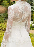 Customized Elegant Long Sleeve Wedding Dresses 2025 Lace Long Bride Dress Robe De Mariee A-Line White Ivory Floor Length Dress