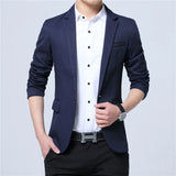 New Fashion Winter  Autumn Casual Men Blazer Cotton Slim England Suit Blaser