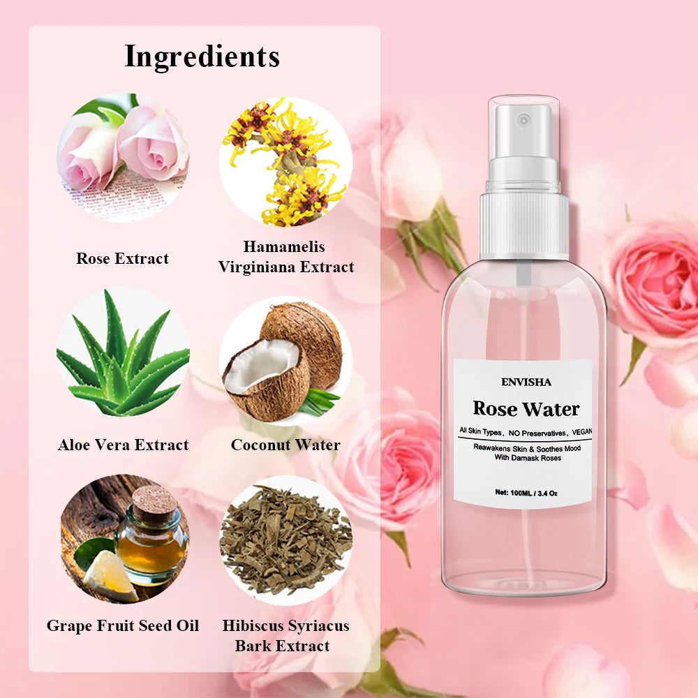 Face Facial Toner Organic Rose Petals