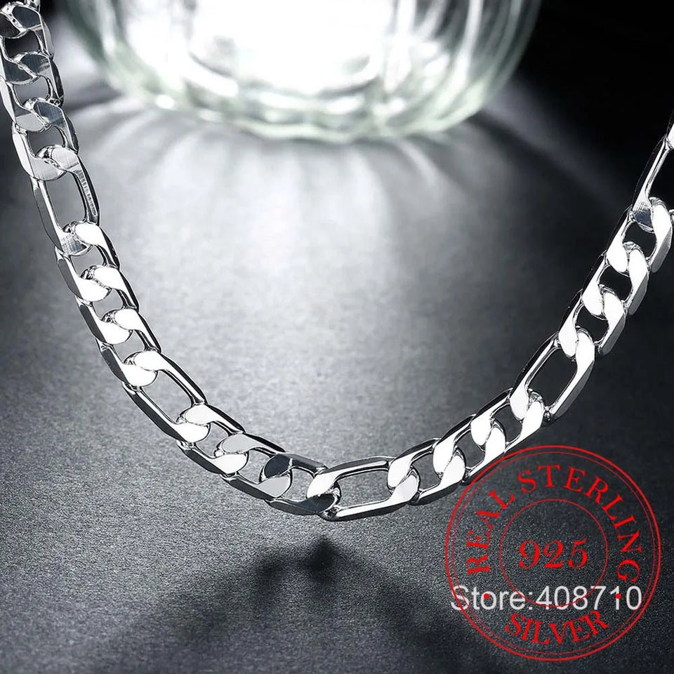 Silver 6mm/8mm Chain Sideways Necklace Man Luxury Jewelry Statement Necklace