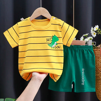 Kids Clothes Set Baby Boy/Girl T-Shirt + Shorts Summer Clothing Cotton Cartoon Casual Boys