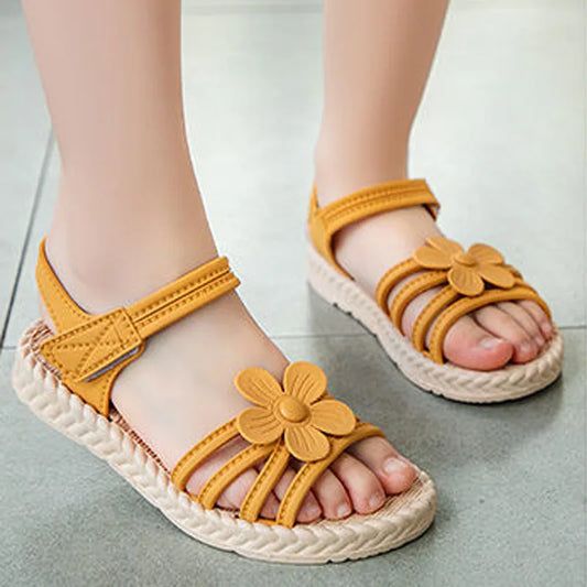 Fashion Princess Flower Children Summer Sandals Big Kids Beach Shoes