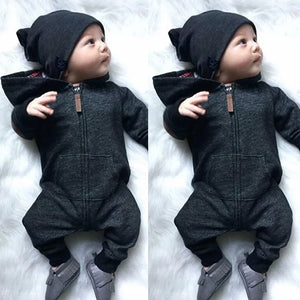 Baby Boy Girl Infant Warm Romper Jumpsuit Kids Cotton Long Sleeve Hooded