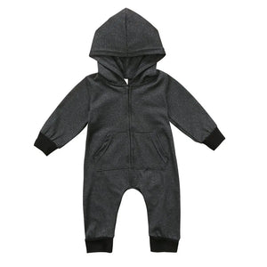 Baby Boy Girl Infant Warm Romper Jumpsuit Kids Cotton Long Sleeve Hooded