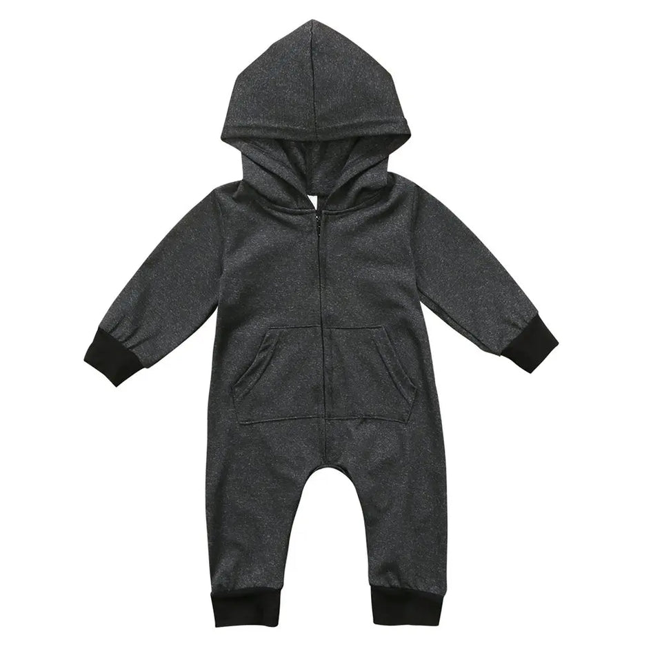 Baby Boy Girl Infant Warm Romper Jumpsuit Kids Cotton Long Sleeve Hooded
