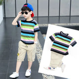 New Summer Boys Clothing Sets Children T-shirt Short Sleeve +Pants Set Two Pieces