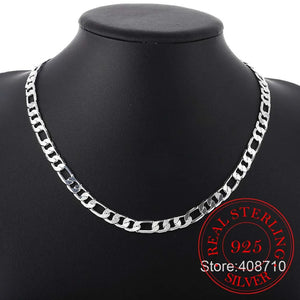 Silver 6mm/8mm Chain Sideways Necklace Man Luxury Jewelry Statement Necklace