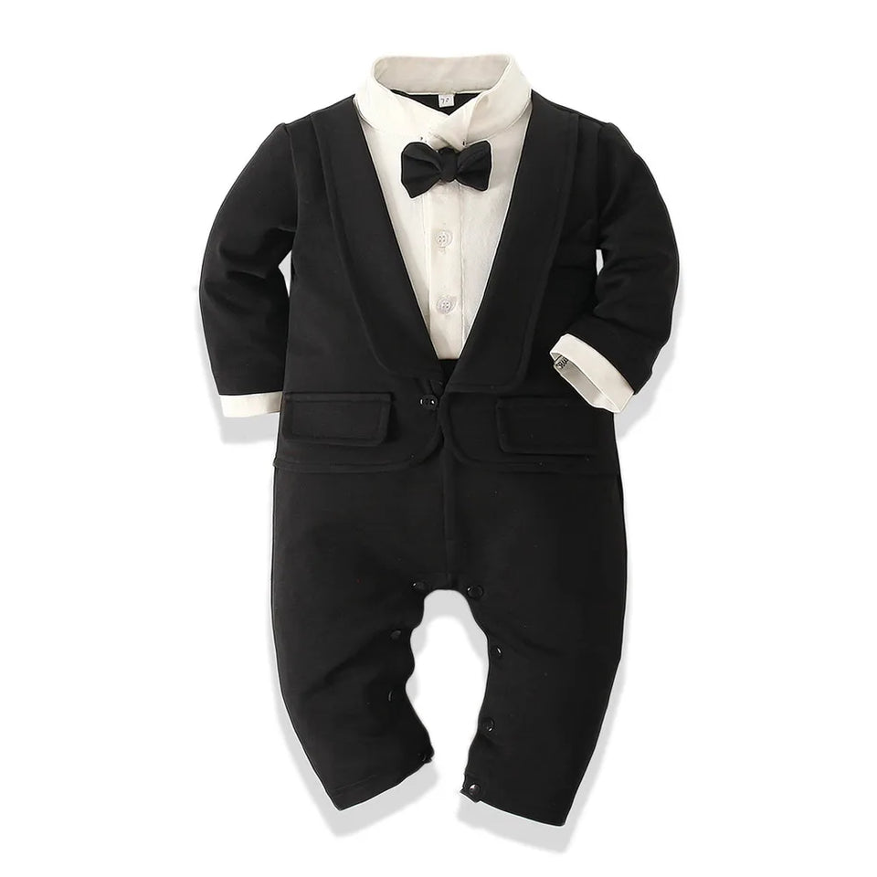 PureMilk Newborn Baby boy Clothes Cotton Soft Long Rompers White/ Black For Baby Bodysuit Jumpsuit