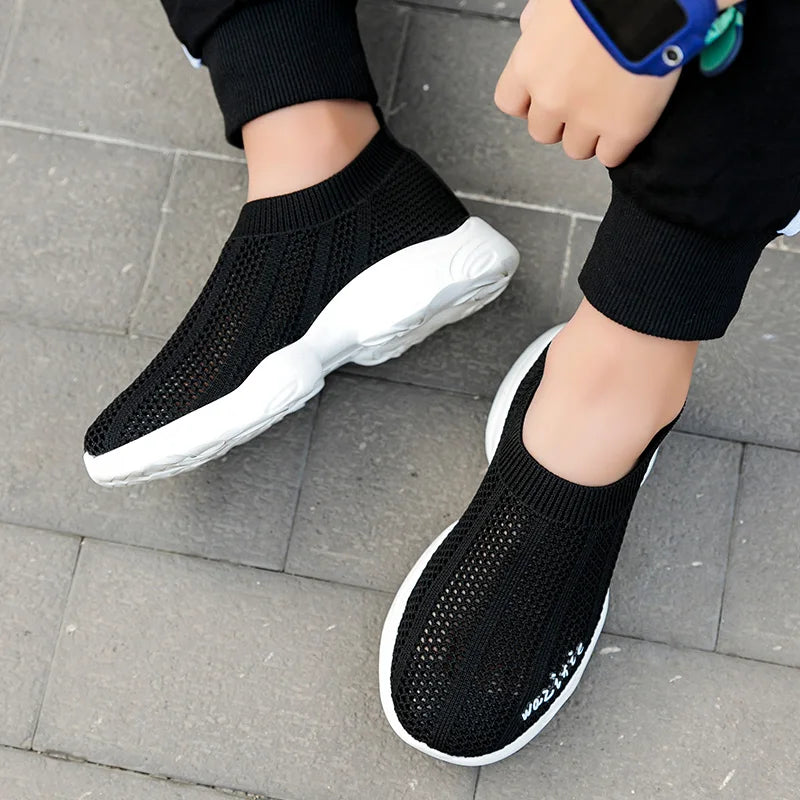 Summer Breathable Black Children Shoes for  boys