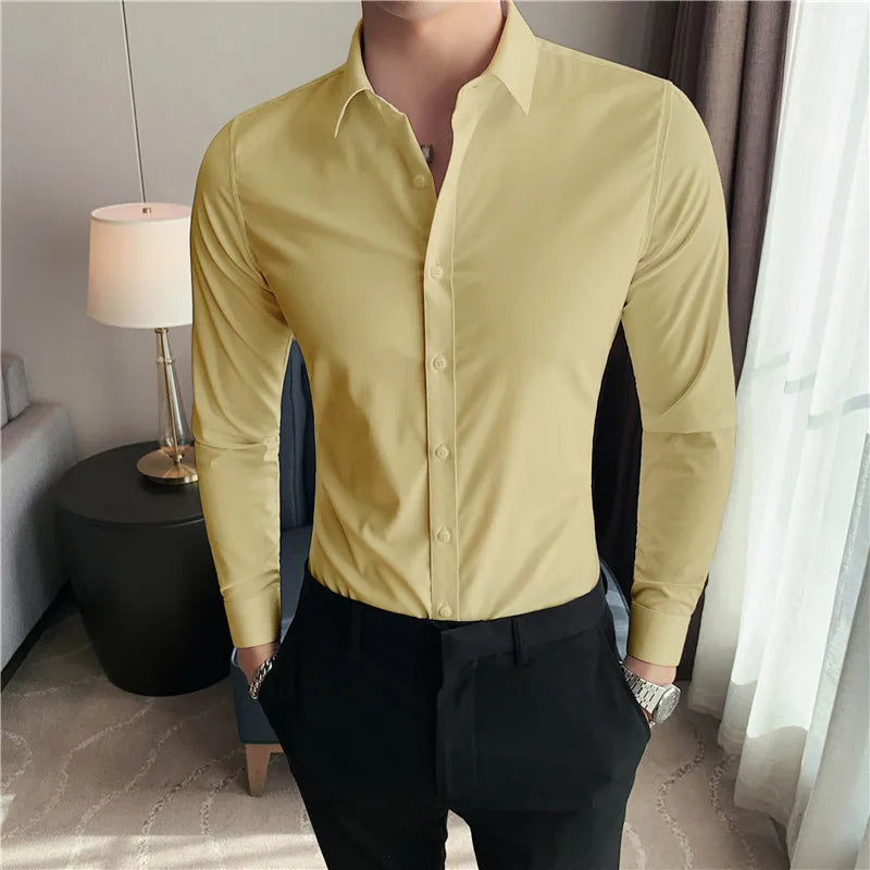 High Quality Men Dress Shirt  Autumn Long Sleeve