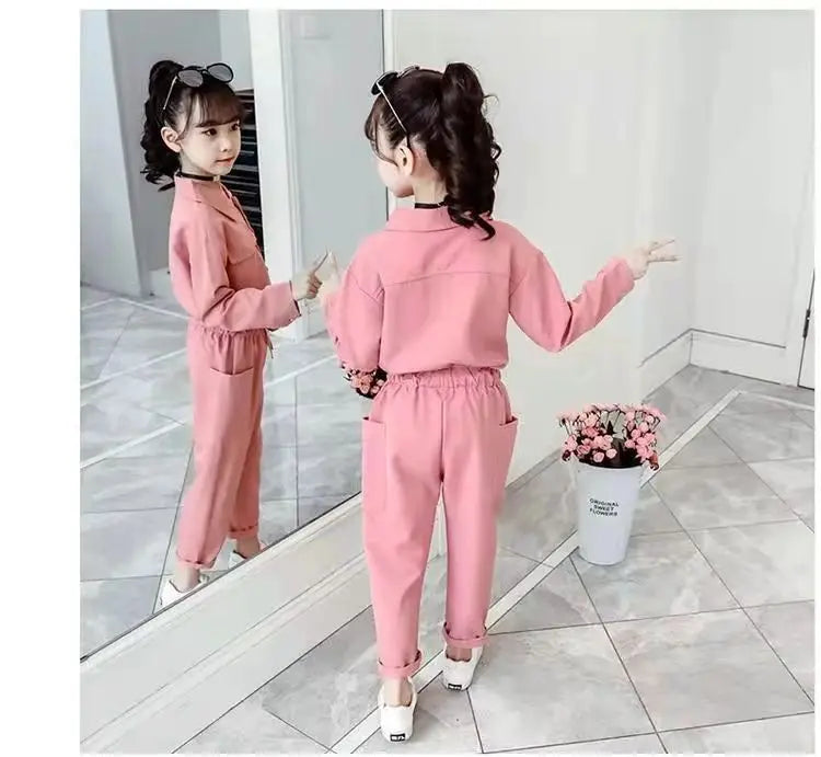 Girls Clothes Sets Autumn Spring Long Sleeve Tops + Pants 2PCS Tracksuit Children Clothing