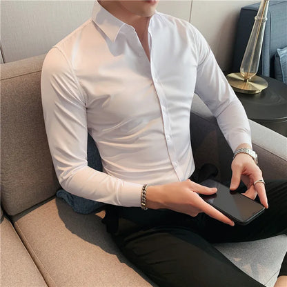 High Quality Men Dress Shirt  Autumn Long Sleeve