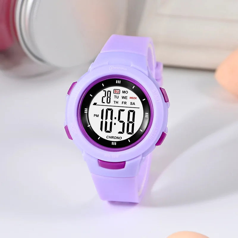 Student Fashion Luminous Waterproof PU Strap Pinhole Electronic Watch