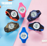 Waterproof Blue Silicone Electronic Wristwatch Stopwatch Children Digital Watch