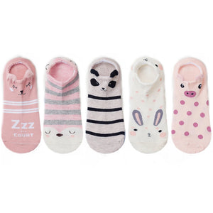 5 pairs women cotton socks stereoscopic Cute Animal