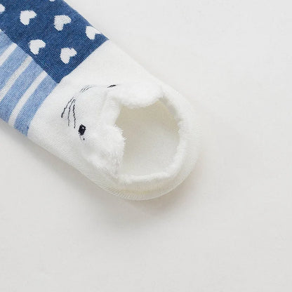 5 pairs women cotton socks stereoscopic Cute Animal Female Kawaii Cat With Dog Summer Short Socks Women Casual Soft Funny Socks