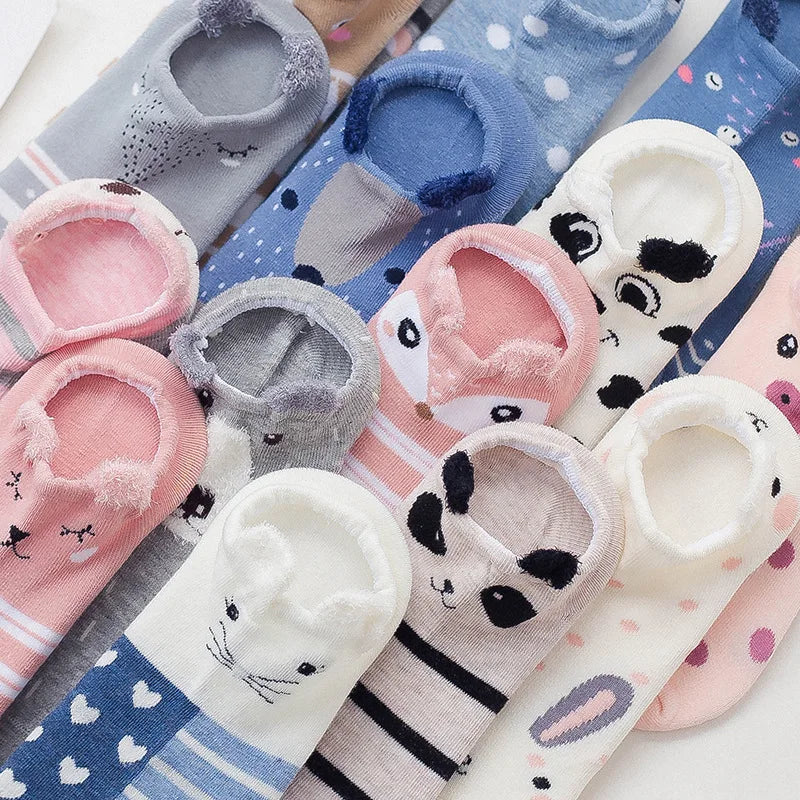 5 pairs women cotton socks stereoscopic Cute Animal