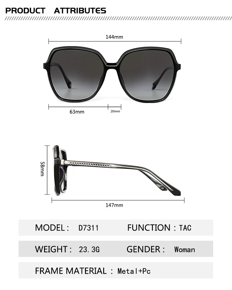 ZENOTTIC Oversized Polarized Sunglasses for Women Big Square Frame