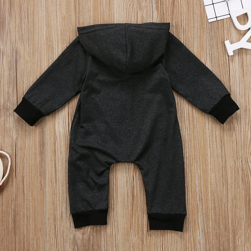 Baby Boy Girl Infant Warm Romper Jumpsuit Kids Cotton Long Sleeve Hooded