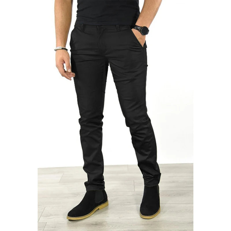 New Casual Pants Men 6 Colors Classic Style Fashion Business Slim Fit Straight Trousers