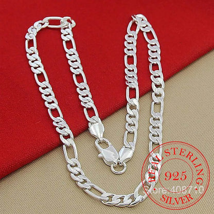 925 Sterling Silver 6mm/8mm Chain Sideways Necklace Man Woman Senior Luxury Jewelry Statement Necklace