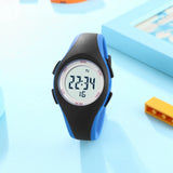Waterproof Blue Silicone Electronic Wristwatch Stopwatch Children Digital Watch