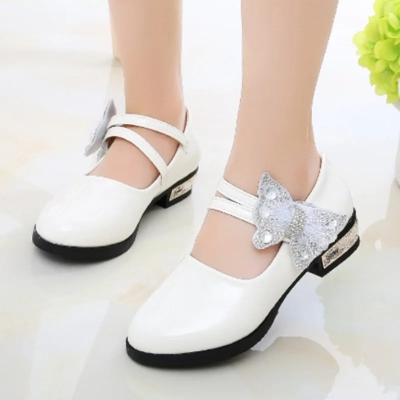 Girls' Shoes Child Shoes Girl Leather Shoe Soft Soled Princess Shoes Bow Mary Jane Shoe Girls Party Dress Wedding School Shoe