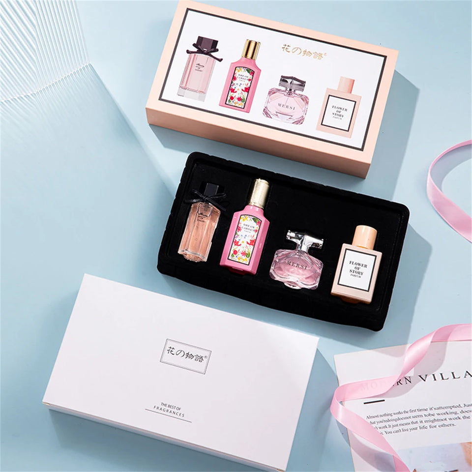 Brand Perfume Women Gift Box Four Piece Set Plant Floral Scent Pheromone Lasting Fragrance
