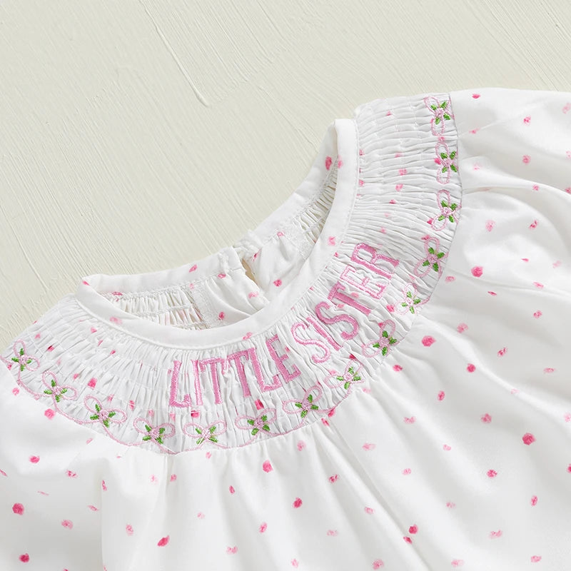 Toddler Girls Floral Print Ruffle Sleeve Romper with Bow Detail and Smocked Waistband for Summer Outfits